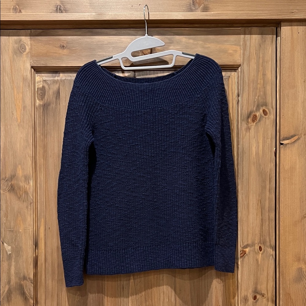 GAP Navy Wide Boatneck Knit Sweater
